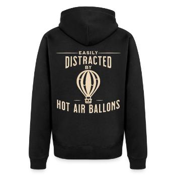 Facilement distrait par les montgolfières Drôle - Veste à capuche bio Premium Unisexe - noir - Dos - Nico (187cm)