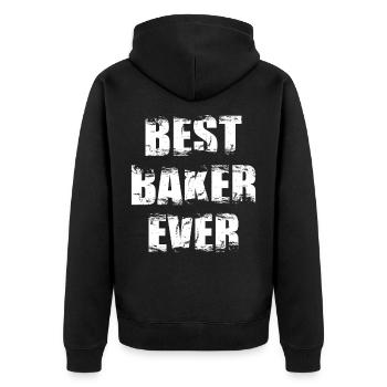 Der beste Bäcker aller Zeiten - Unisex Premium Bio Zip Hoodie - Schwarz - Hinten - Nico (187cm)