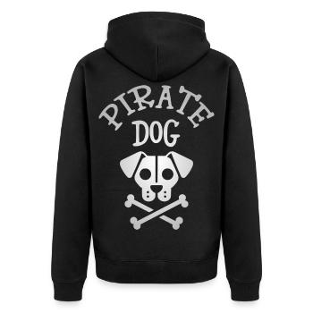 Tête de mort chien pirate - Veste à capuche bio Premium Unisexe - noir - Dos - Nico (187cm)