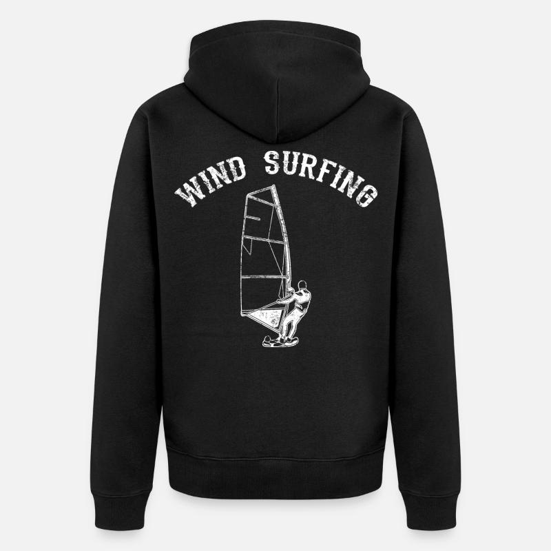 Wind Surfing - Unisex Premium Bio Zip Hoodie - Schwarz