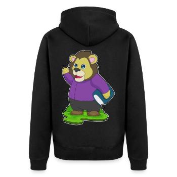 Livre Lion - Veste à capuche bio Premium Unisexe - noir - Dos - Nico (187cm)