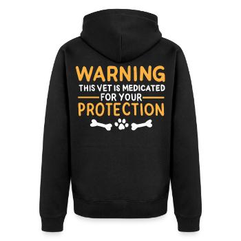 Vet Joke - Unisex Premium Organic Zip Hoodie - black - Back - Nico (187cm)