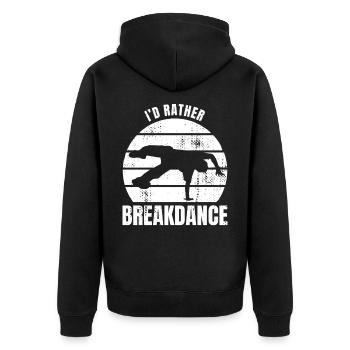 Je préfère le breakdance - Veste à capuche bio Premium Unisexe - noir - Dos - Nico (187cm)
