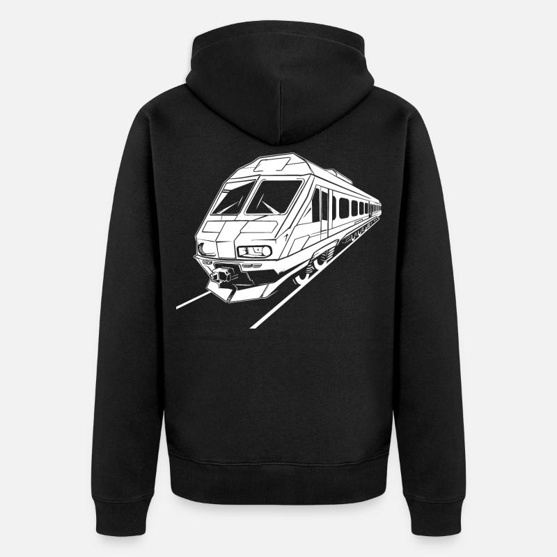 Dessin de train - Veste à capuche bio Premium Unisexe - noir