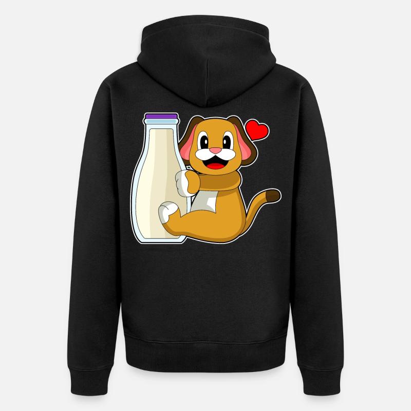 Lait pour chien - Veste à capuche bio Premium Unisexe - noir