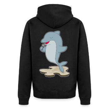 Chant Dolphin Singer Microphone - Veste à capuche bio Premium Unisexe - noir - Dos - Nico (187cm)