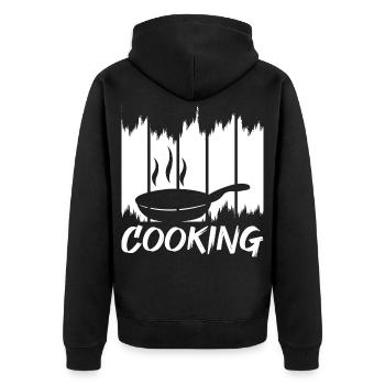 Fun cooking - Unisex Premium Organic Zip Hoodie - black - Back - Nico (187cm)