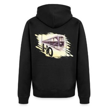 Modèle réduit de chemin de fer H0 Design - Veste à capuche bio Premium Unisexe - noir - Dos - Nico (187cm)
