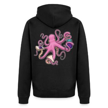Sandwich au poulpe - Veste à capuche bio Premium Unisexe - noir - Dos - Nico (187cm)