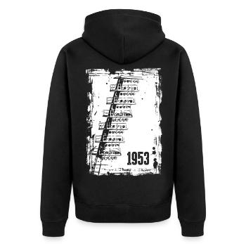 Football 1953 Dresde Ancien Stade Lumières - Veste à capuche bio Premium Unisexe - noir - Dos - Nico (187cm)