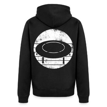Trampoline Sketch - Unisex Premium Organic Zip Hoodie - black - Back - Nico (187cm)