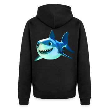 Requin Requin Requin Tigre Requin Requin Gris Grand Requin Blanc - Veste à capuche bio Premium Unisexe - noir - Dos - Nico (187cm)