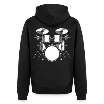 Graphiques de batterie - Veste à capuche bio Premium Unisexe - noir - Dos - Nico (187cm)