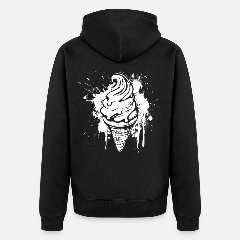 Eiswaffel Splash - Unisex Premium Bio Zip Hoodie - Schwarz