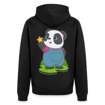 Étoile Panda - Veste à capuche bio Premium Unisexe - noir - Dos - Nico (187cm)