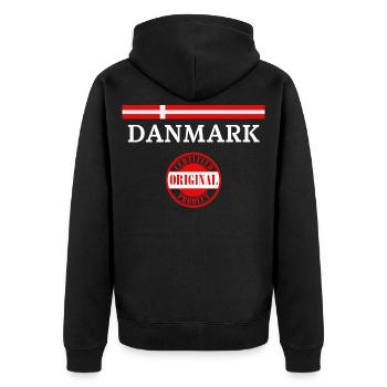 Flag of Denmark, Danish pride - Unisex Premium Organic Zip Hoodie - black - Back - Nico (187cm)