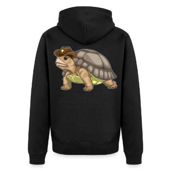 Chapeau de shérif Tortue - Veste à capuche bio Premium Unisexe - noir - Dos - Nico (187cm)