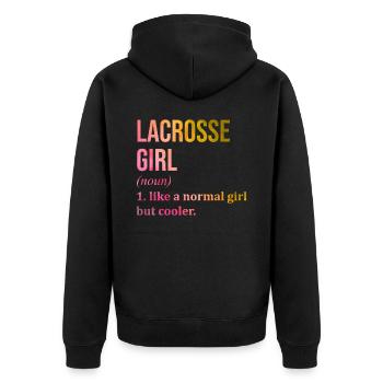 Lacrosse Lacrosse Lacrosse - Unisex Premium Organic Zip Hoodie - black - Back - Nico (187cm)
