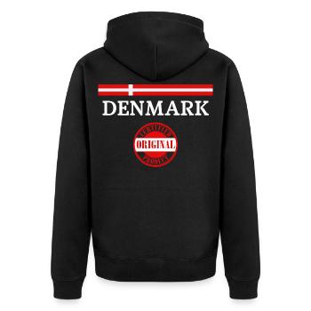 Flag of Denmark, Danish pride - Unisex Premium Organic Zip Hoodie - black - Back - Nico (187cm)