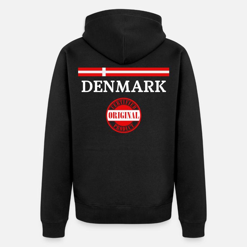 Drapeau du Danemark, fierté danoise - Veste à capuche bio Premium Unisexe - noir