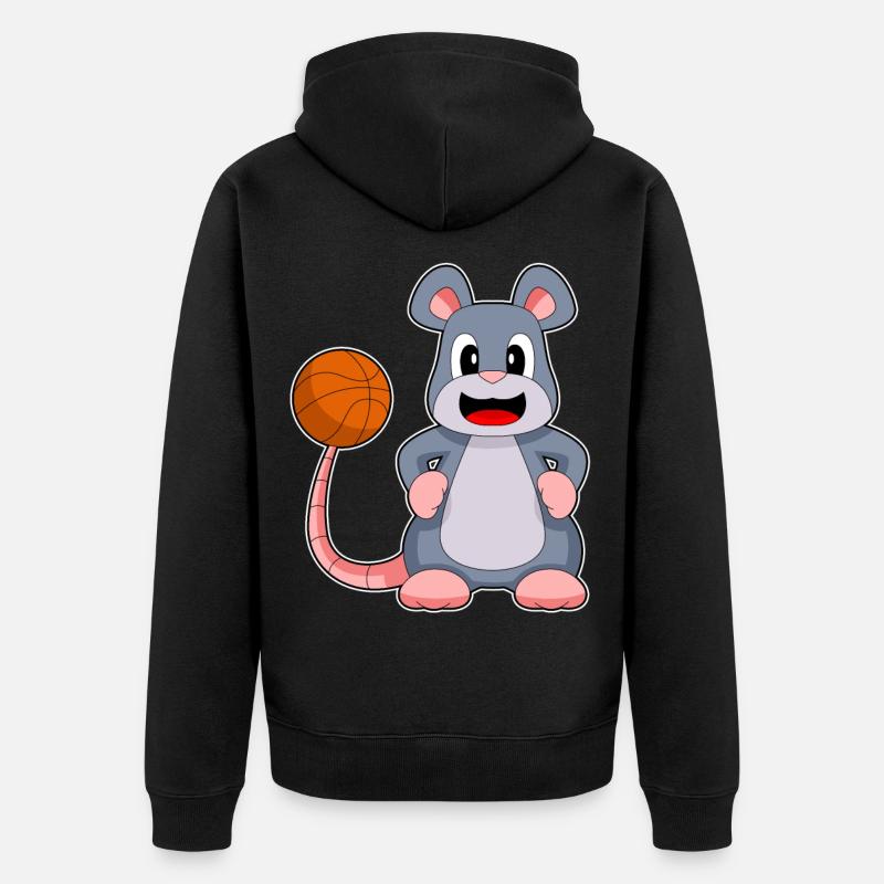 Souris Basketteur Basketteur - Veste à capuche bio Premium Unisexe - noir