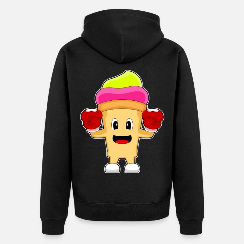 Eiscreme Boxer Boxhandschuhe Boxen - Unisex Premium Bio Zip Hoodie - Schwarz