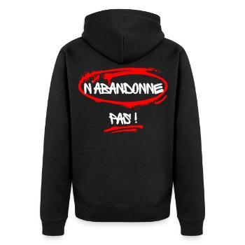 Humorvoller Slogan gegen die Krankheit - Unisex Premium Bio Zip Hoodie - Schwarz - Hinten - Nico (187cm)