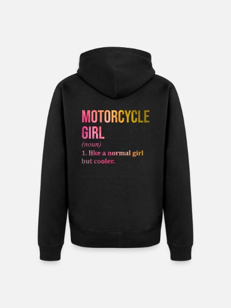 Motorrad - Unisex Premium Bio Zip Hoodie - Schwarz