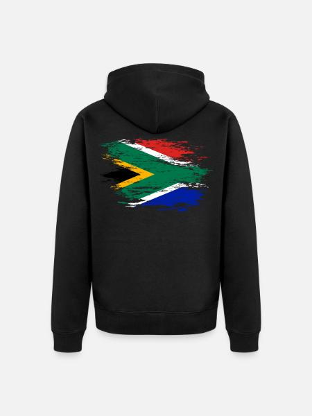South Africa flag used - Unisex Premium Organic Zip Hoodie - black