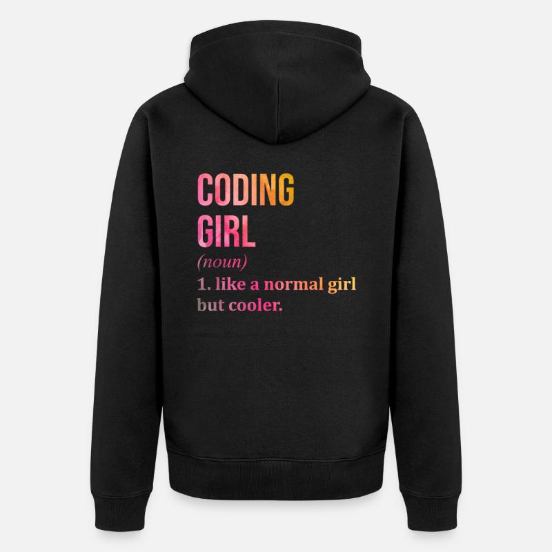 Codierung - Unisex Premium Bio Zip Hoodie - Schwarz