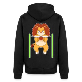 Lion Bodybuilder Tractions Culturisme - Veste à capuche bio Premium Unisexe - noir - Dos - Nico (187cm)