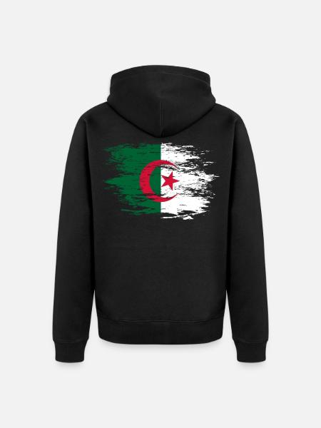 Drapeau de l’Algérie utilisé - Veste à capuche bio Premium Unisexe - noir
