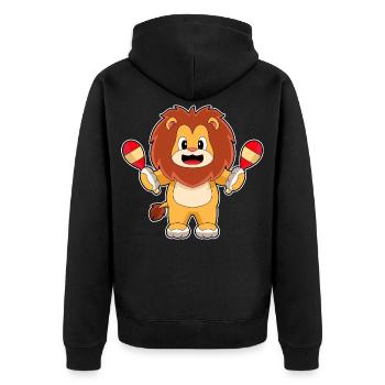 Leo Musician Rattle Music - Unisex Premium Organic Zip Hoodie - black - Back - Nico (187cm)