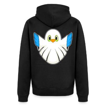 Bird Halloween Ghost - Unisex Premium Organic Zip Hoodie - black - Back - Nico (187cm)