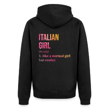 Italien, Italien, Italien - Unisex Premium Bio Zip Hoodie - Schwarz - Hinten - Nico (187cm)