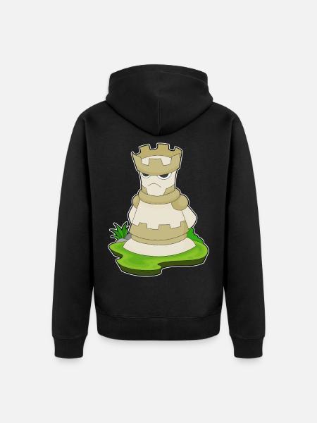 Chess Piece Tower Chess - Unisex Premium Organic Zip Hoodie - black