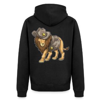 Chapeau du shérif Lion - Veste à capuche bio Premium Unisexe - noir - Dos - Nico (187cm)