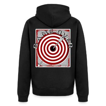 jeu sur la carte de fléchettes Arrow Disc - Veste à capuche bio Premium Unisexe - noir - Dos - Nico (187cm)