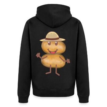 Kartoffeln Gemüse Kartoffel Bauern - Unisex Premium Bio Zip Hoodie - Schwarz - Hinten - Nico (187cm)
