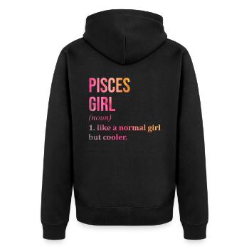 Fische - Unisex Premium Bio Zip Hoodie - Schwarz - Hinten - Nico (187cm)
