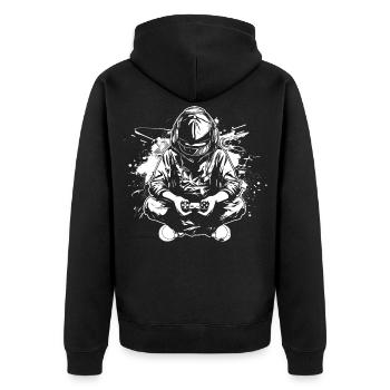 Videospiele Liebhaber - Unisex Premium Bio Zip Hoodie - Schwarz - Hinten - Nico (187cm)