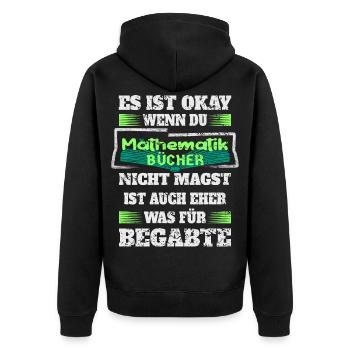 Mathematik Bücher - Unisex Premium Bio Zip Hoodie - Schwarz - Hinten - Nico (187cm)