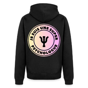 Ich bin ein großartiger Psychologe - Unisex Premium Bio Zip Hoodie - Schwarz - Hinten - Nico (187cm)
