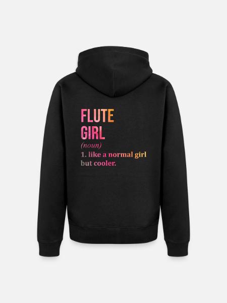 Flute - Unisex Premium Organic Zip Hoodie - black