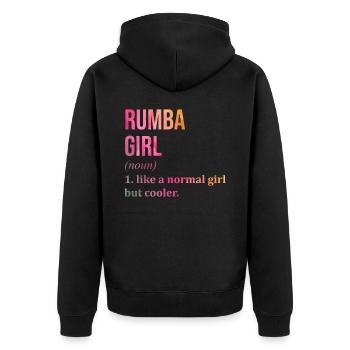Rumba Rumba Rumba - Unisex Premium Bio Zip Hoodie - Schwarz - Hinten - Nico (187cm)