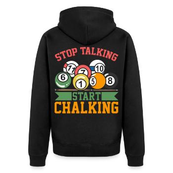 Billard Witz - Unisex Premium Bio Zip Hoodie - Schwarz - Hinten - Nico (187cm)