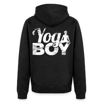 Garçon de yoga - Veste à capuche bio Premium Unisexe - noir - Dos - Nico (187cm)