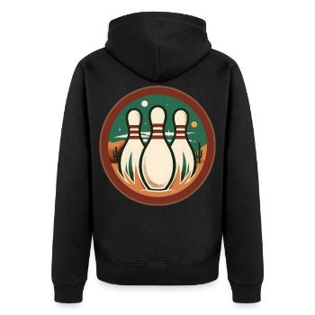 Vintage Bowling - Veste à capuche bio Premium Unisexe - noir - Dos - Nico (187cm)