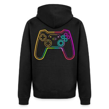 Video Games Sketch - Unisex Premium Organic Zip Hoodie - black - Back - Nico (187cm)