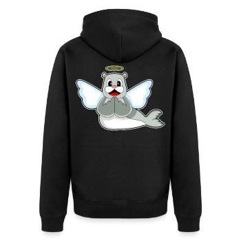 Ailes d’Ange des Phoques - Veste à capuche bio Premium Unisexe - noir - Dos - Nico (187cm)